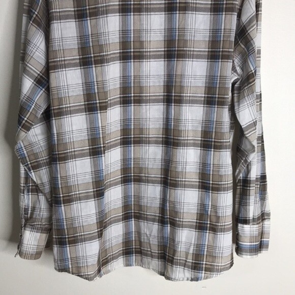 Vintage round up western plaid pearl snap button long sleeve shirt size large - Picture 13 of 14